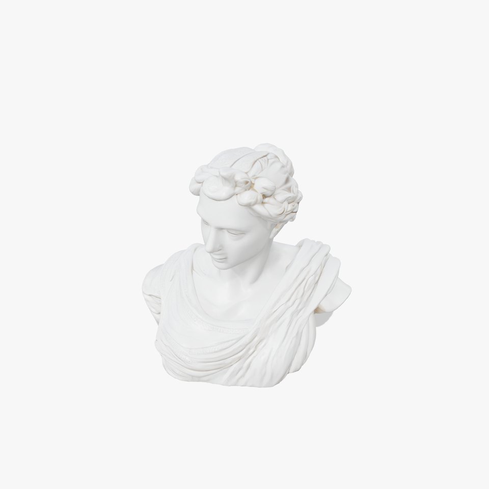 Intricate Roman Lady Sculpture with Detailed Hairstyling
